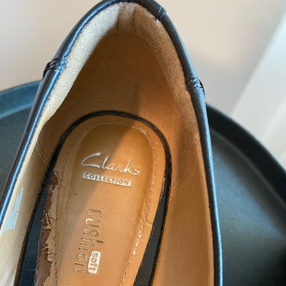 Clarks Stacked Heel Wedge Black 7.5 - Picture 3 of 6